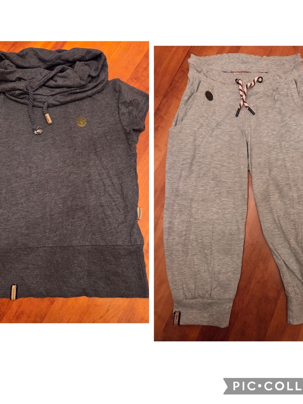 Naketano Sport(outdoor Activitie) Set With 3/4 Pants And Very Unique Blouse Gray
